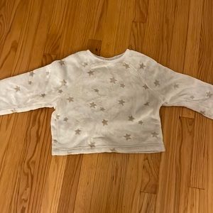 z supply soft star cropped pajama sweatshirt size small